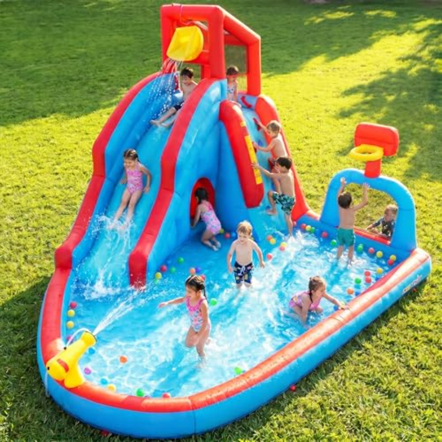Kids Outdoor Climbing - Backyard outdoor water slide inflatable bounce
