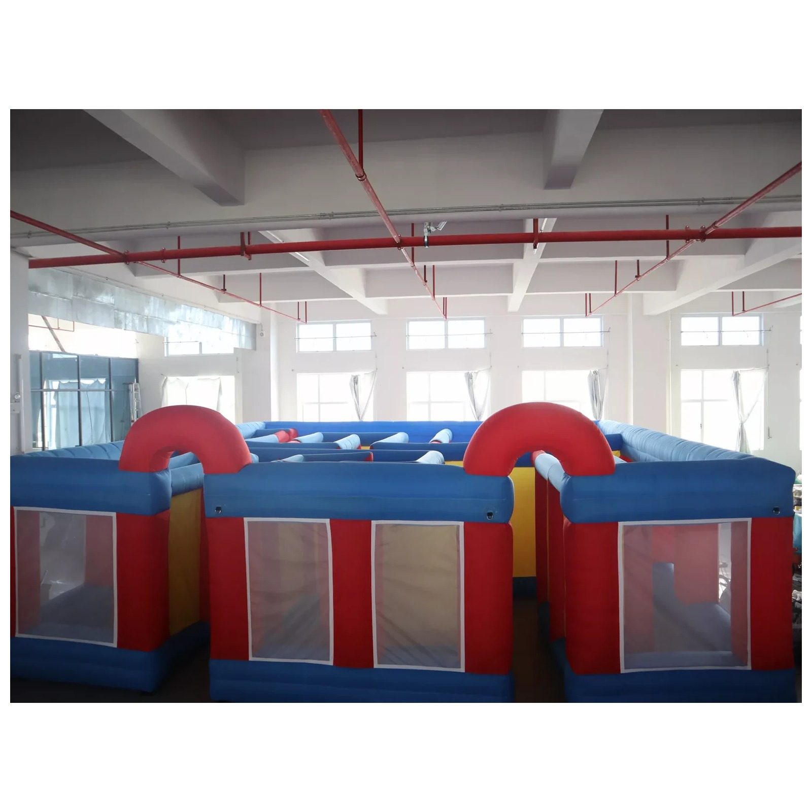 Kids Outdoor Inflatable - Large Red Blue Mesh Double Arch