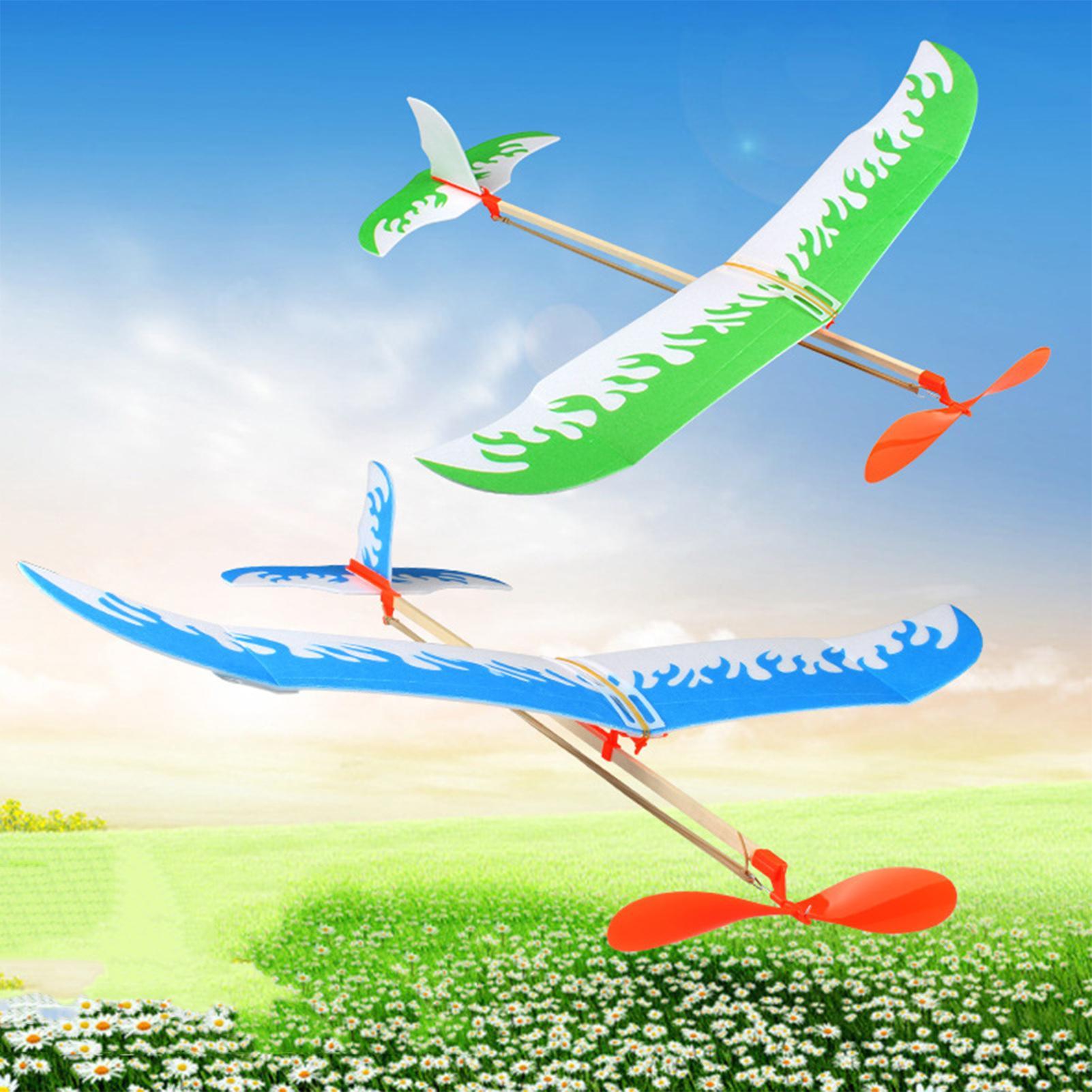 Kids Outdoor Playset - Rubber Band Airplanes Powered Glider Aircraft