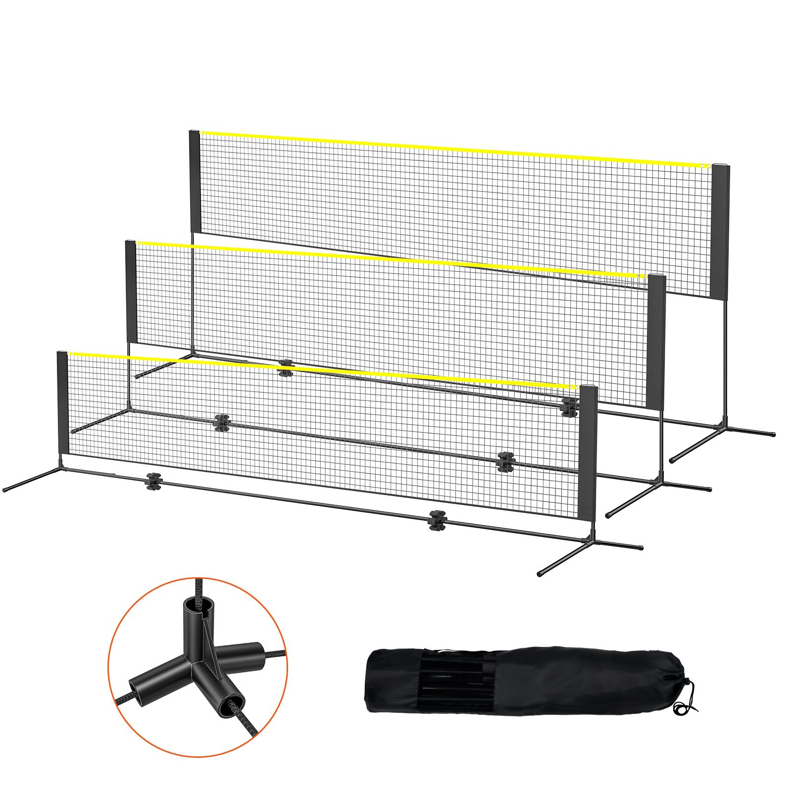 Kids Outdoor Volleyball Net - Badminton Net, Height Adjustable Volleyball Net,
