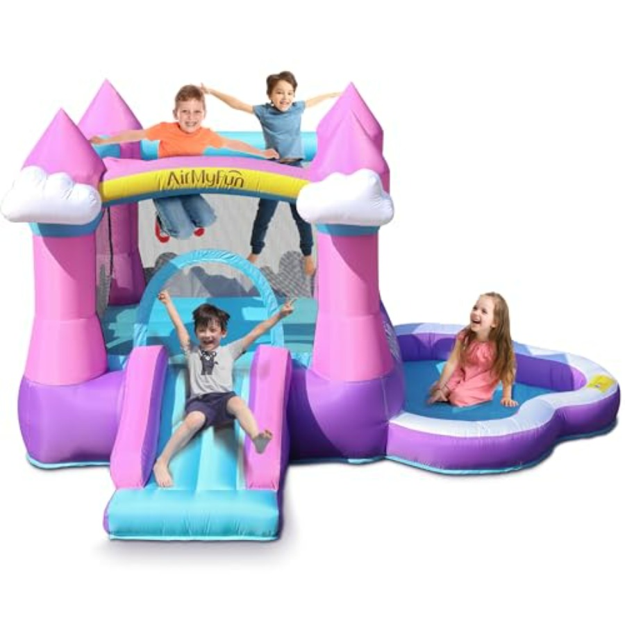 Kids Outdoor House - Pink inflatable bounce house for kids