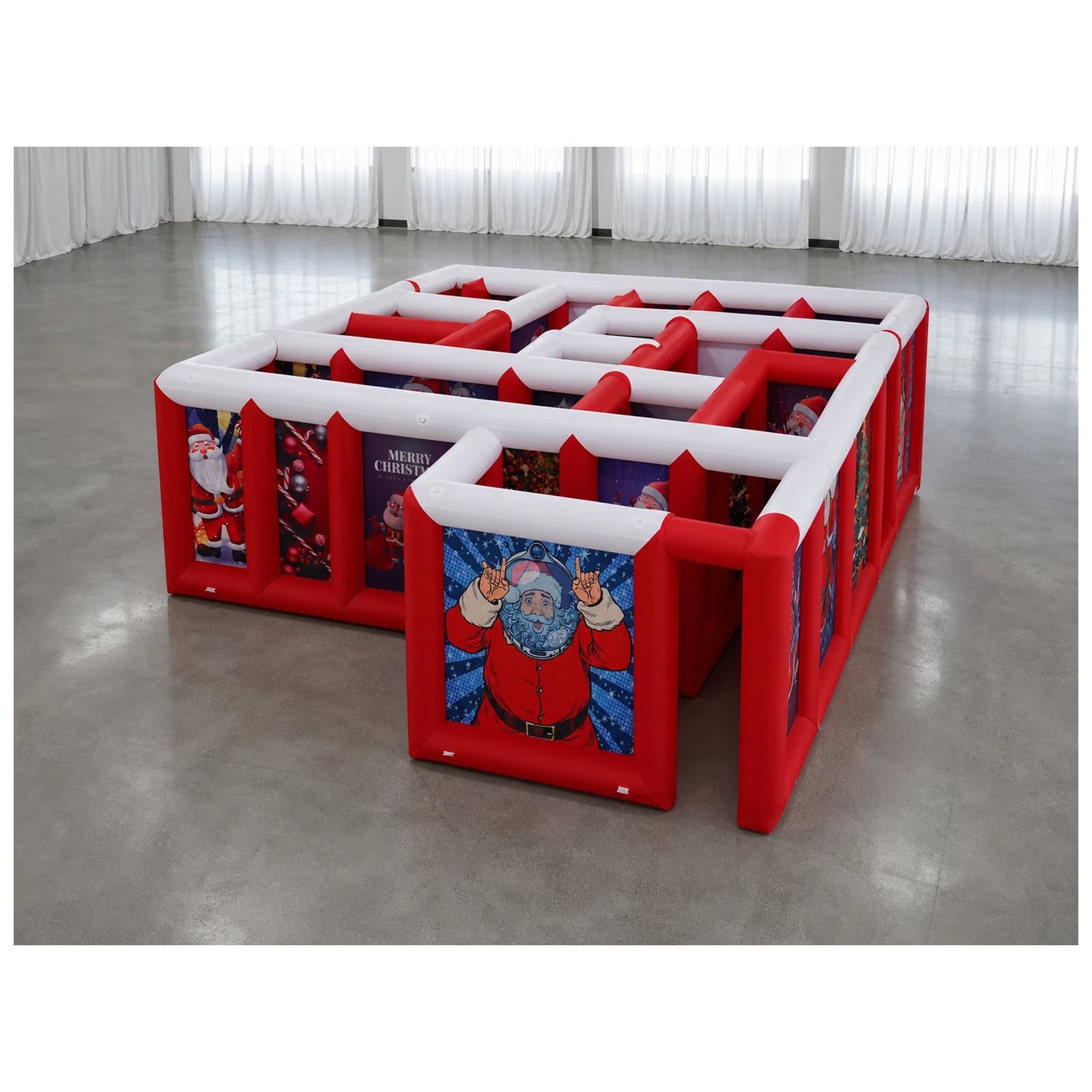 Kids Outdoor Inflatable - Large Red White Flat Roof Inflatable