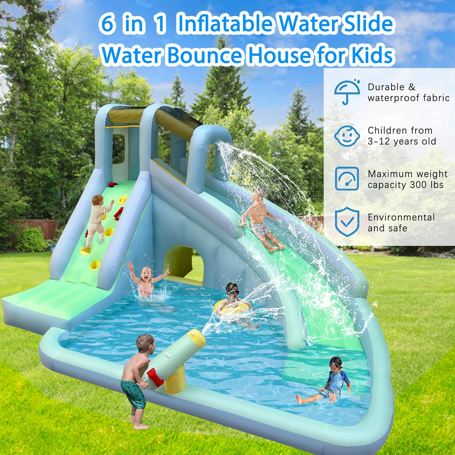 6-in-1 Inflatable Kids Bounce  - Kids Outdoor Climbing ulasan dan harga