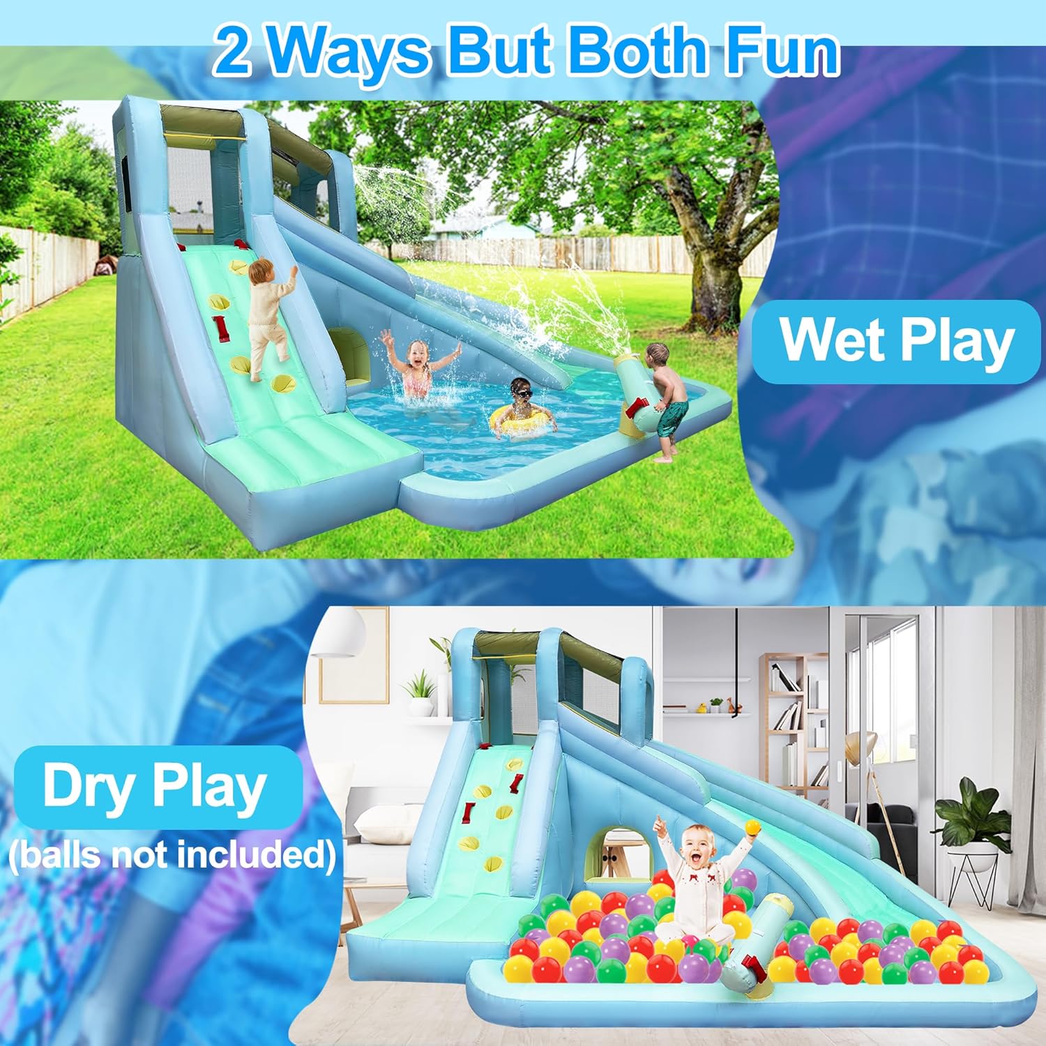 6-in-1 Inflatable Kids Bounce  - Kids Outdoor Climbing ulasan dan harga