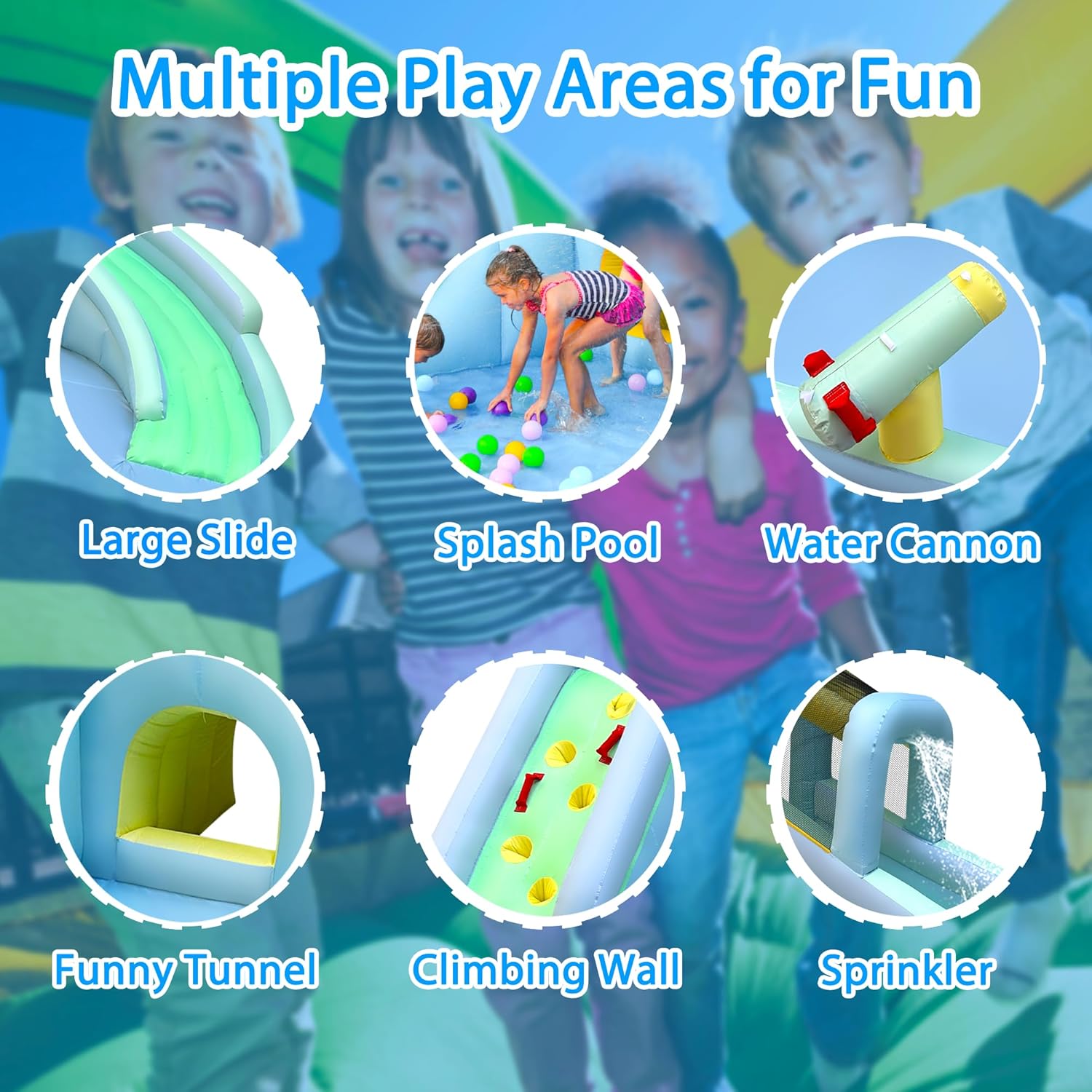 6-in-1 Inflatable Kids Bounce  - Kids Outdoor Climbing ulasan dan harga