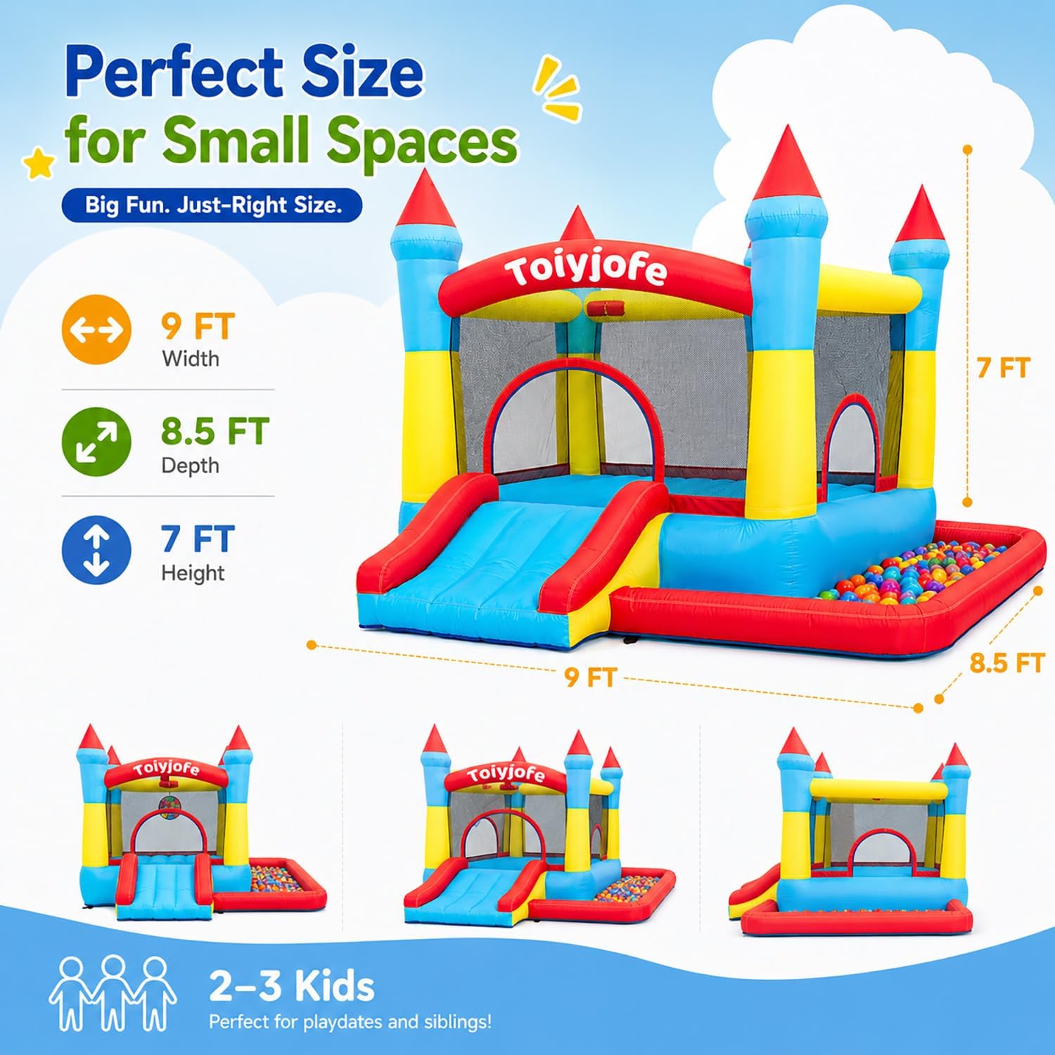 Bounce House for Kids 3-6, Tod - Kids Outdoor Jumping Castle ulasan dan harga