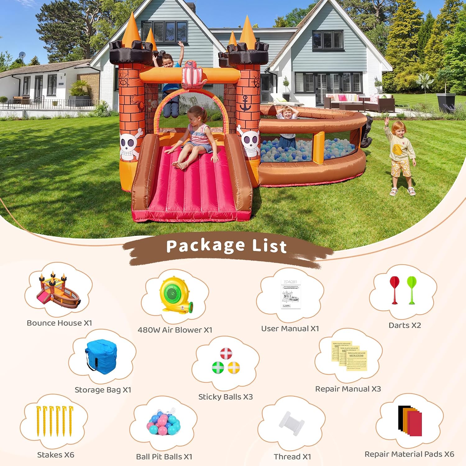 Inflatable Bounce House for Ki - Kids Outdoor Jumping Castle ulasan dan harga