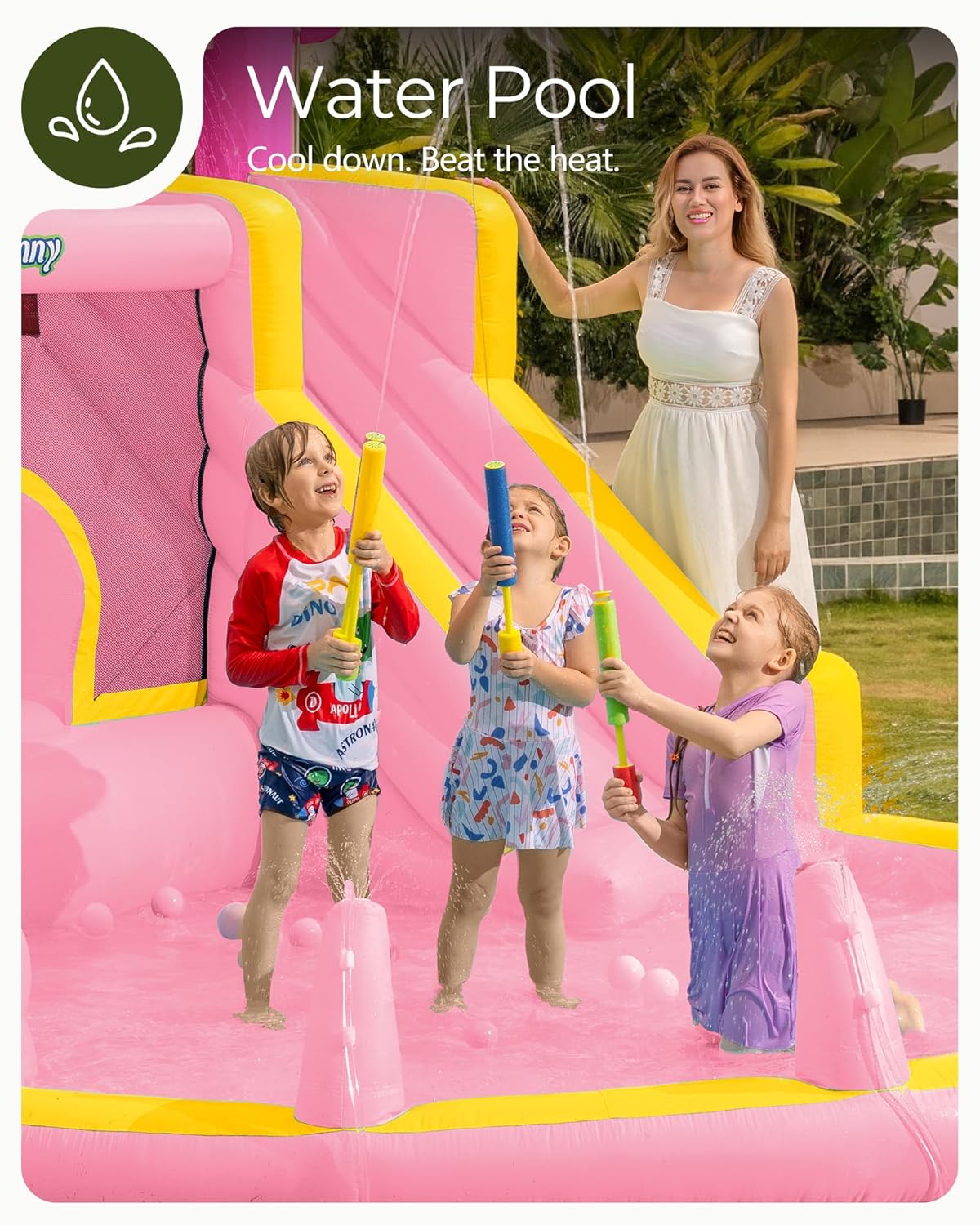 Pink Inflatable Water Slide Bo - Kids Outdoor House ulasan dan harga