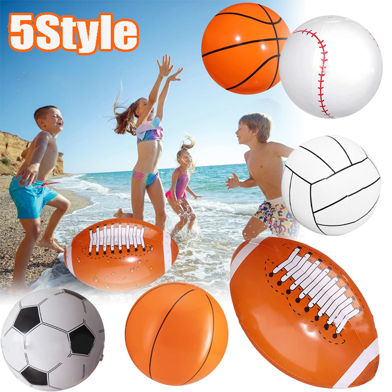 Inflatable Beach Ball Football - Kids Outdoor Inflatable ulasan dan harga