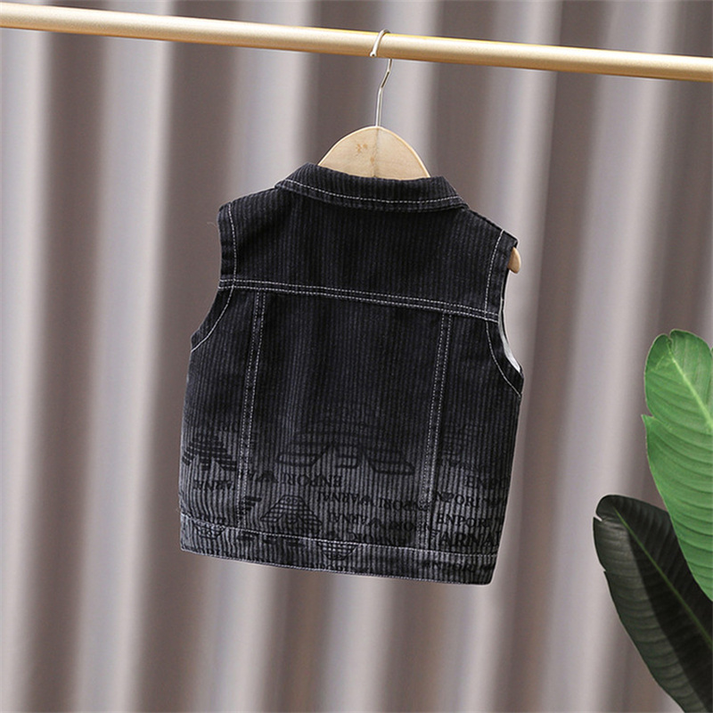 Boy Black Denim Vest Spring Au - Kids Outdoor Vest ulasan dan harga