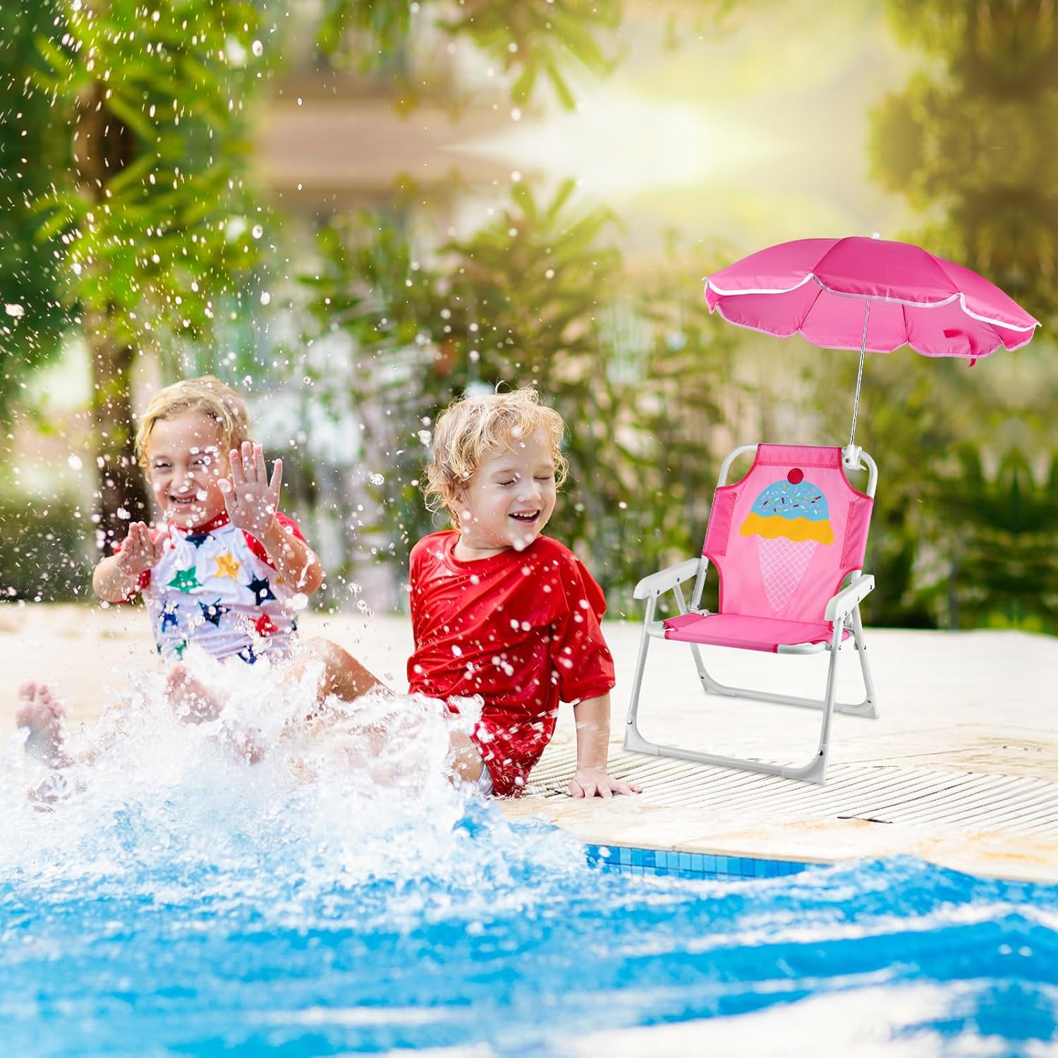 1 Set Folding Beach Chair with - Kids Outdoor Lounge Chair ulasan dan harga