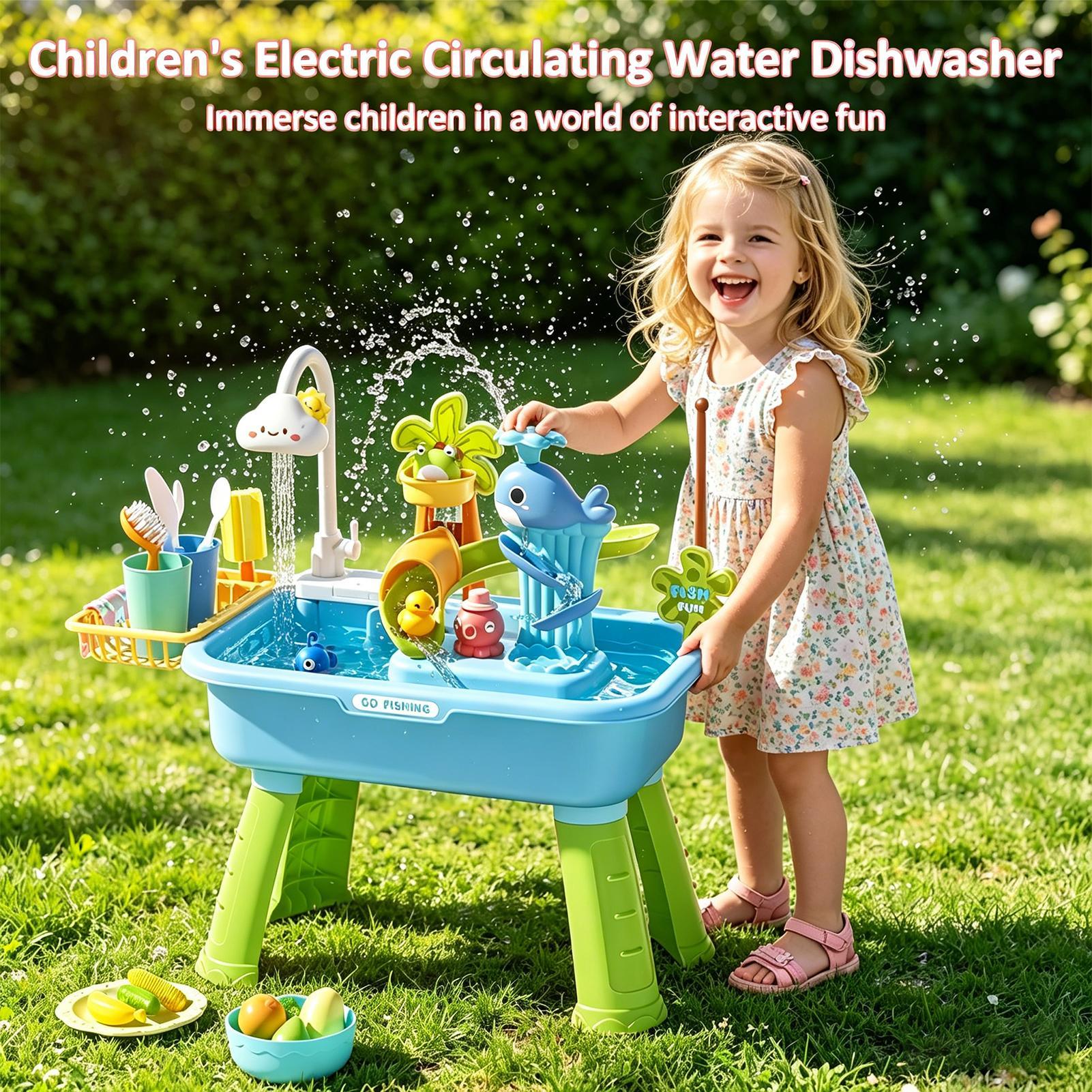 Toddler Water Table Kitchen Pl - Kids Outdoor Sensory Table ulasan dan harga