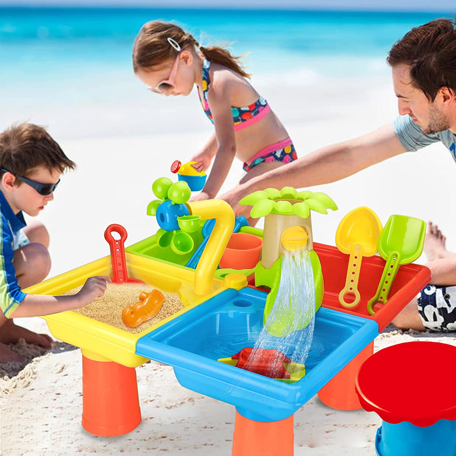 Beach Table Sand Play Toys Chi - Kids Outdoor Playset ulasan dan harga