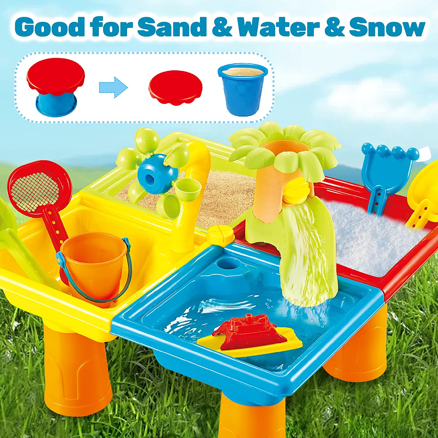 Beach Table Sand Play Toys Chi - Kids Outdoor Playset ulasan dan harga