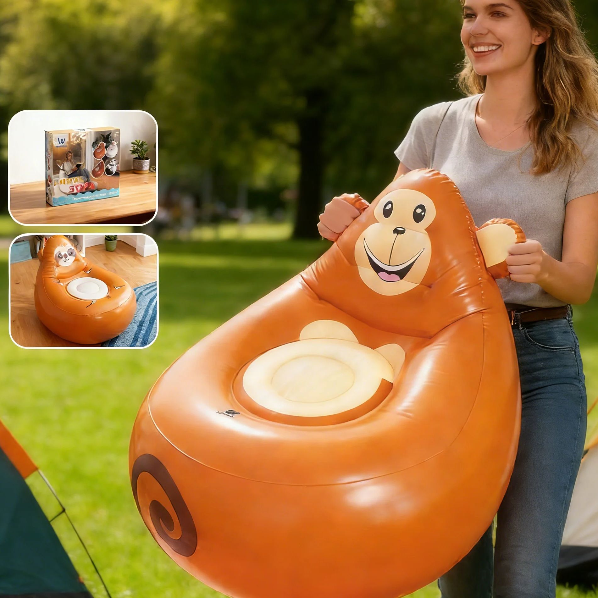 Inflatable Lazy Sofa Kids Cart - Kids Outdoor Lounge Chair ulasan dan harga