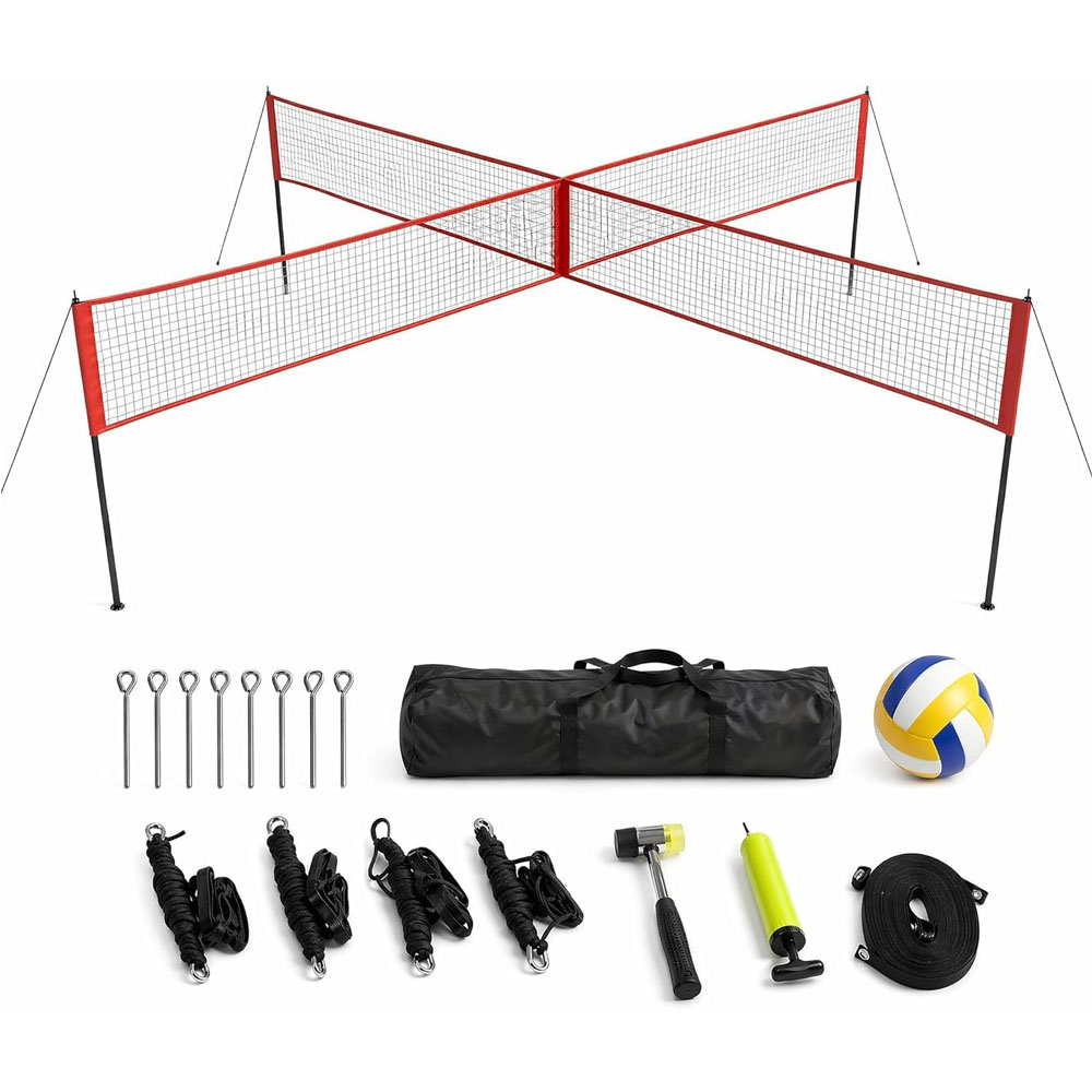 4-Way Volleyball Net Set with  - Kids Outdoor Volleyball Net ulasan dan harga