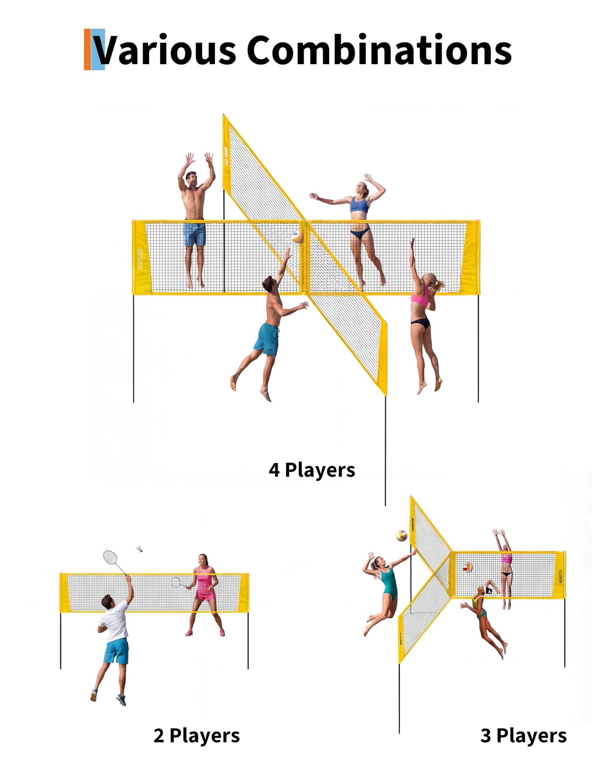 4-Way Volleyball Net Set with  - Kids Outdoor Volleyball Net ulasan dan harga