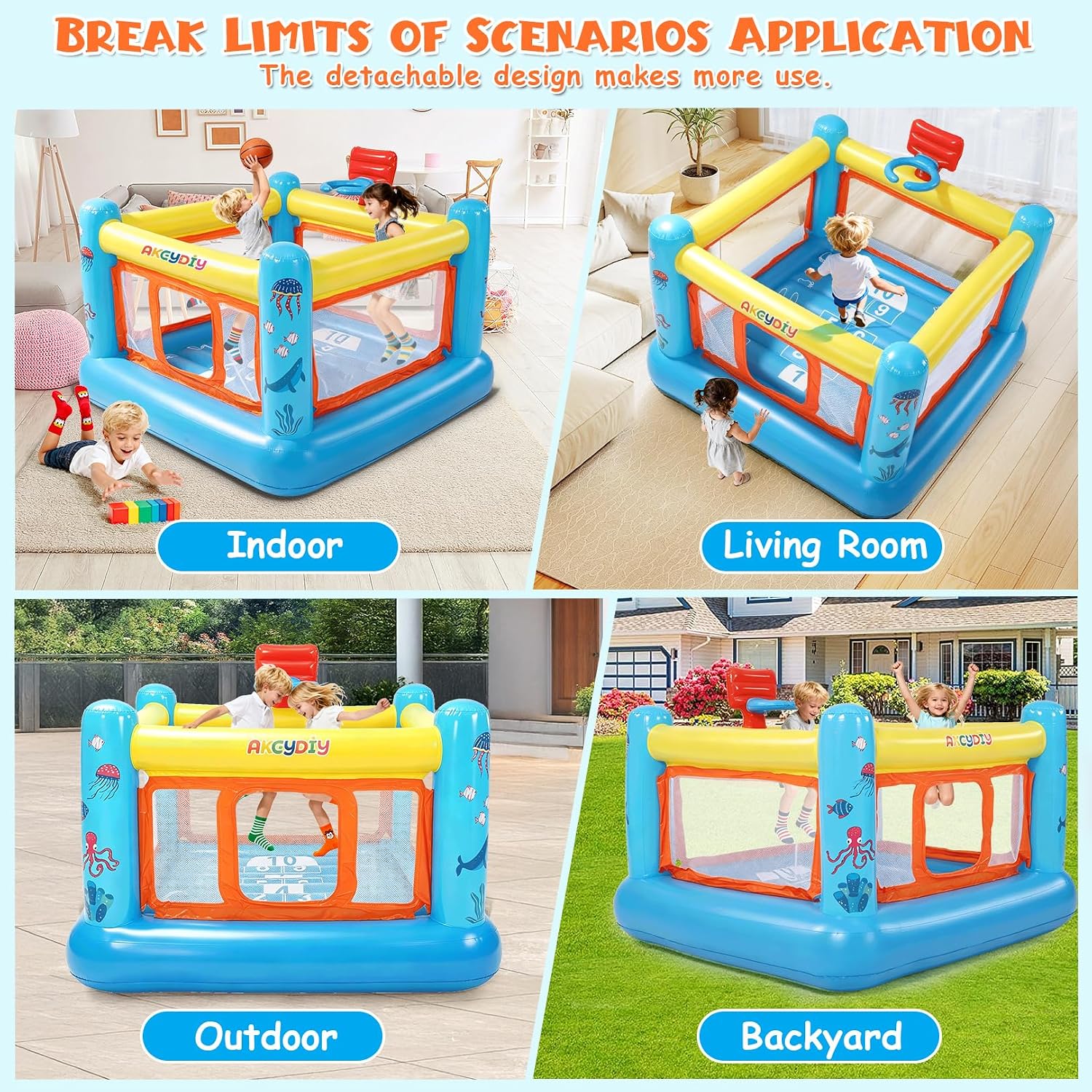Bounce House, PVC Inflatable B - Kids Outdoor Jumping Castle ulasan dan harga