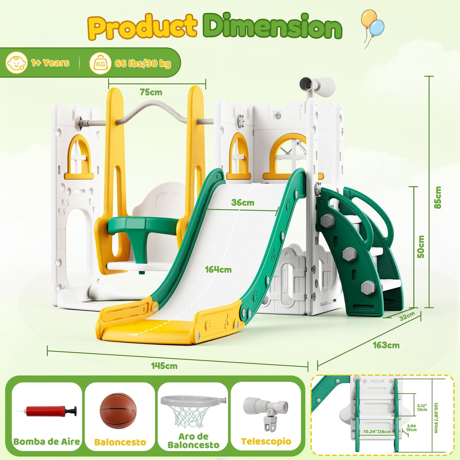 7 in 1 Toddler Slide And Swing - Kids Outdoor Climber ulasan dan harga