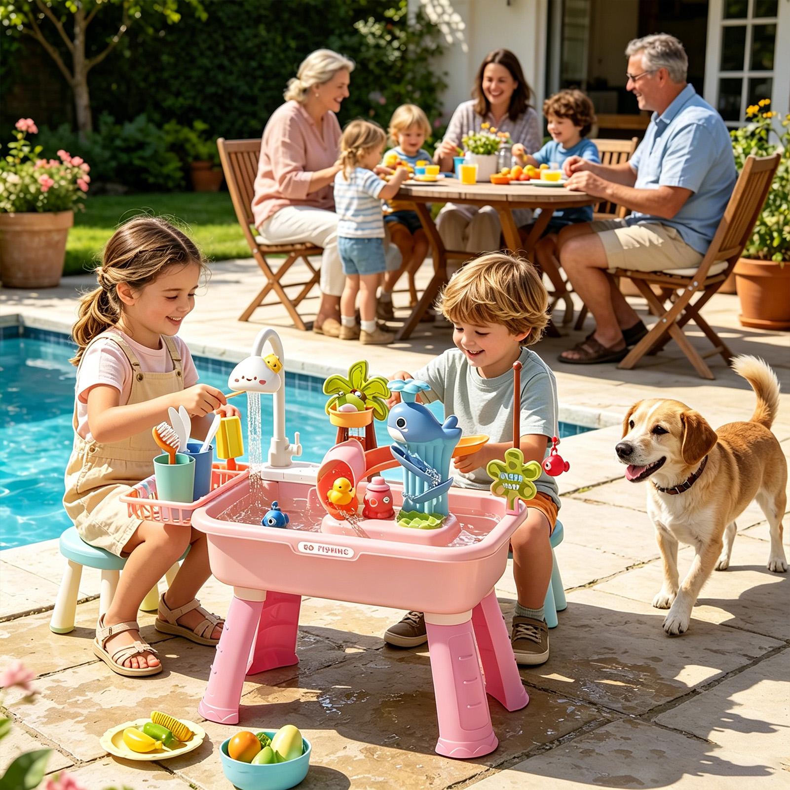 Kids Water Table with Pump, Se - Kids Outdoor Sensory Table ulasan dan harga