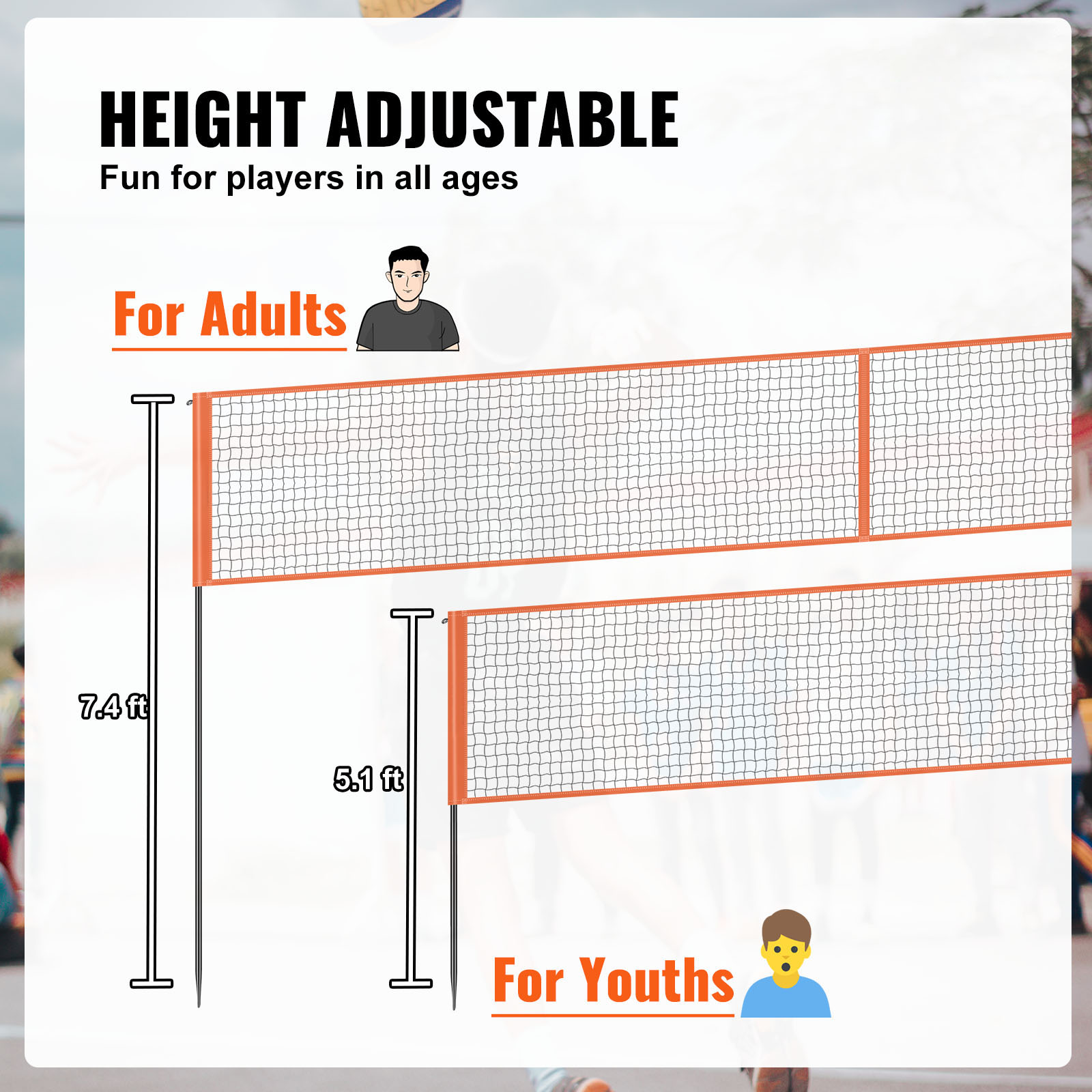 SucceBuy 4-Way Volleyball Net  - Kids Outdoor Volleyball Net ulasan dan harga