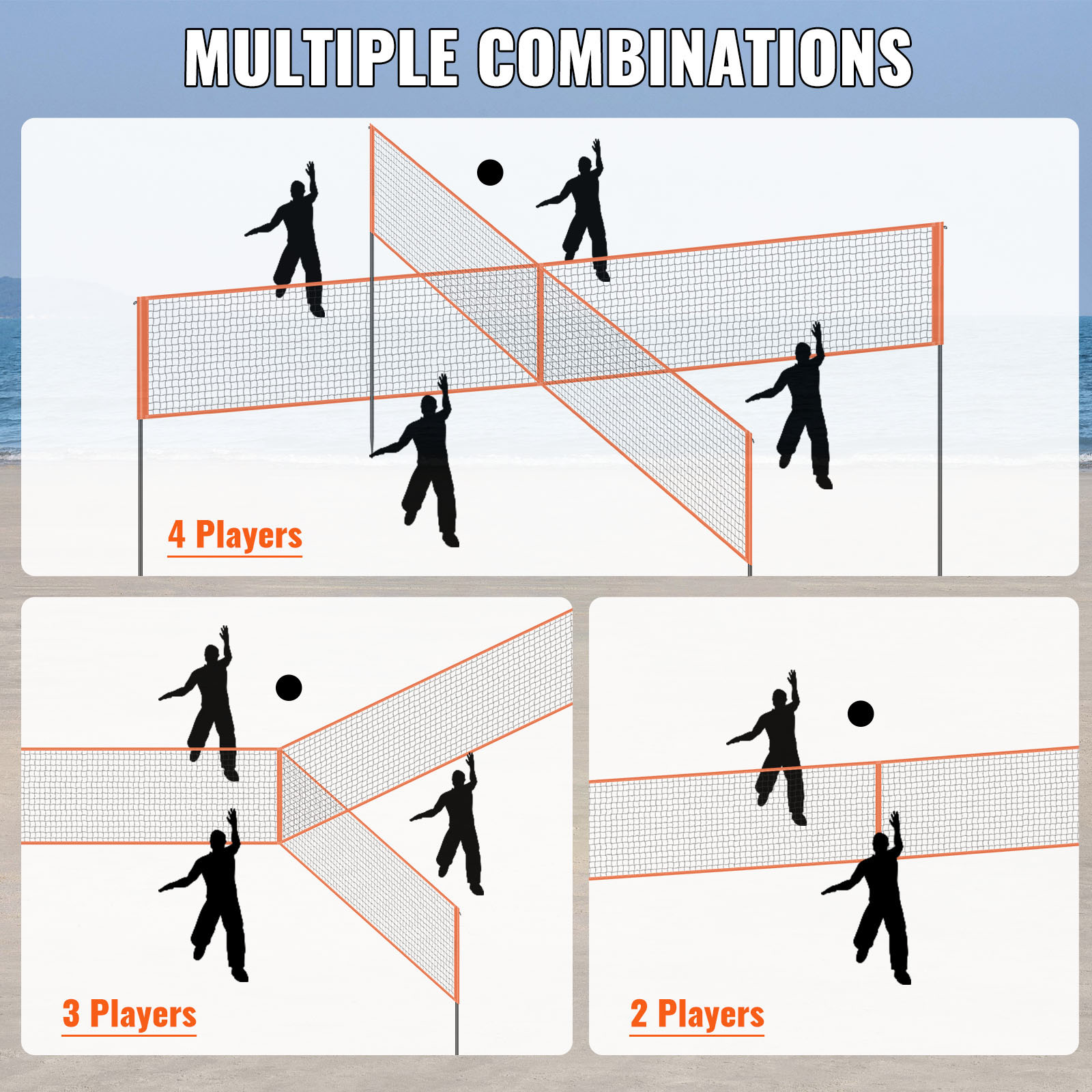 SucceBuy 4-Way Volleyball Net  - Kids Outdoor Volleyball Net ulasan dan harga