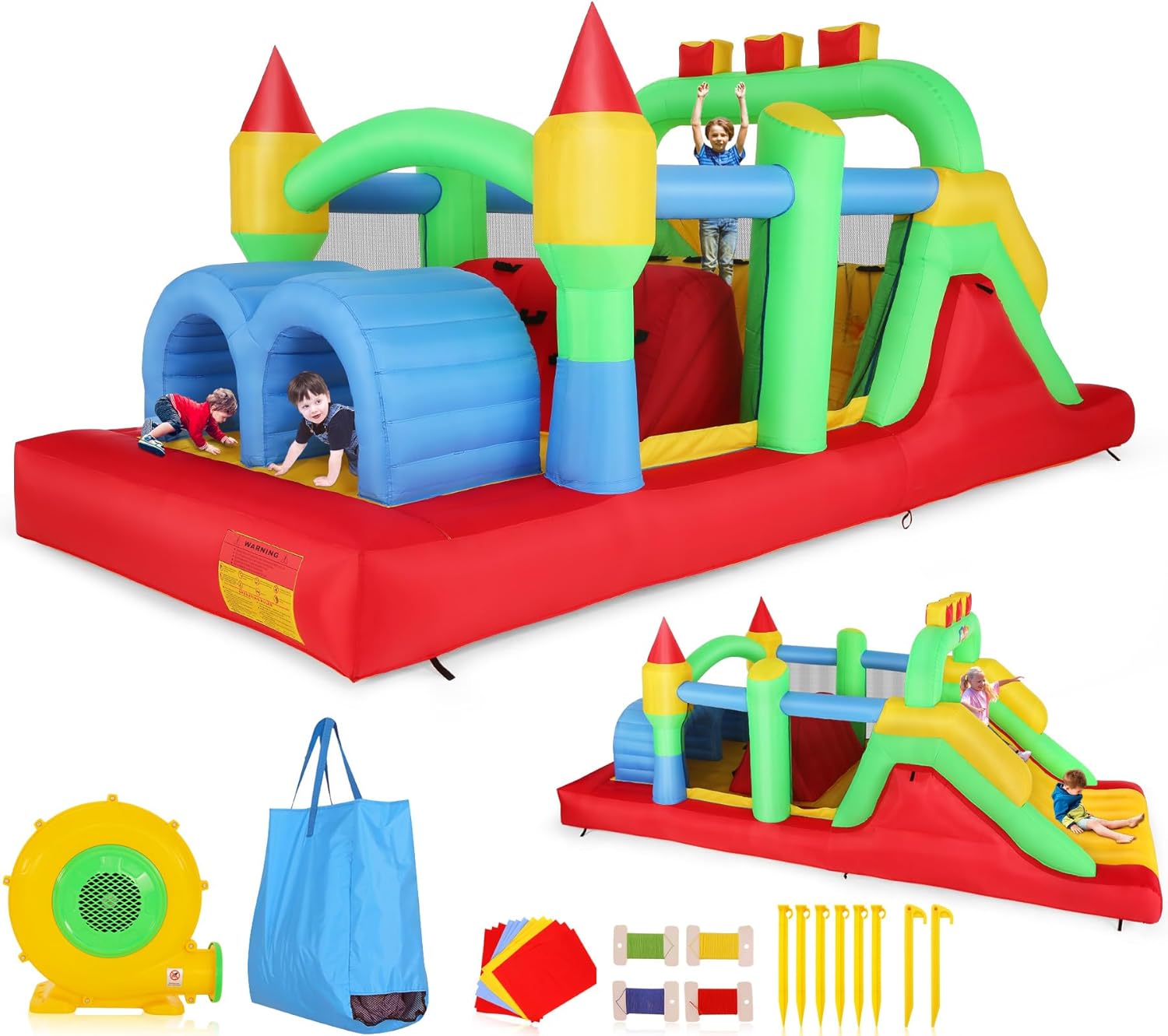 KF Inflatable Obstacle Course  - Kids Outdoor Tunnel ulasan dan harga