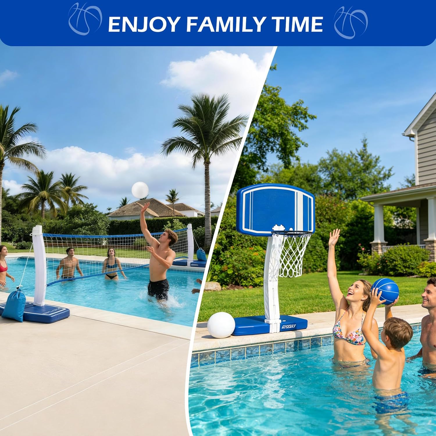Above Ground Pool Basketball H - Outdoor Kid ulasan dan harga