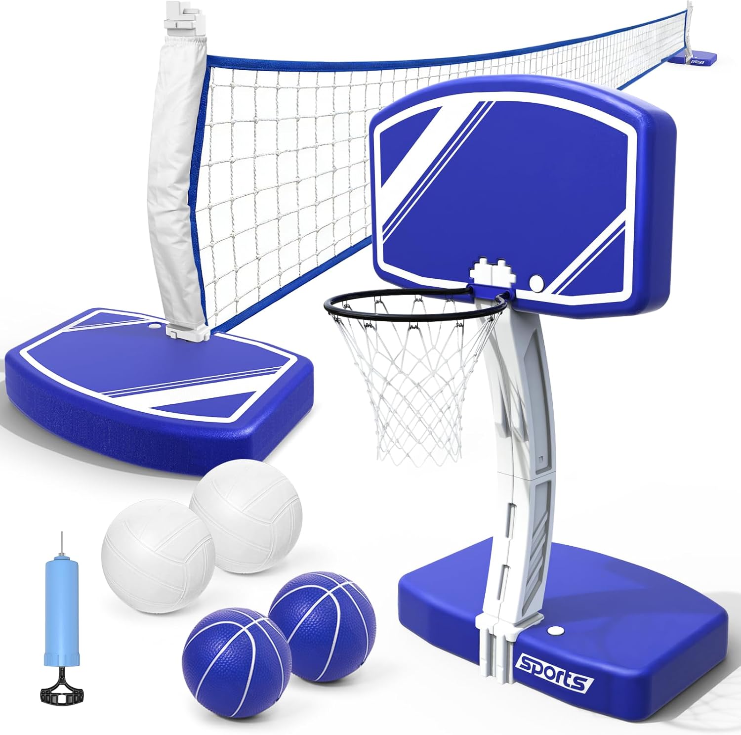 2-in-1 Pool Basketball Hoop an - Kids Outdoor Volleyball Net ulasan dan harga