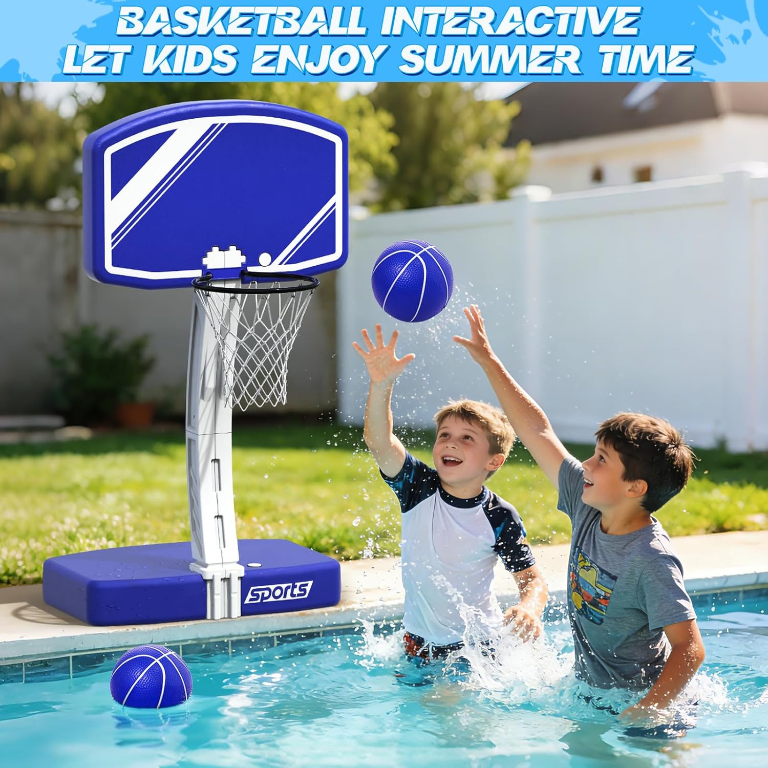 2-in-1 Pool Basketball Hoop an - Kids Outdoor Volleyball Net ulasan dan harga