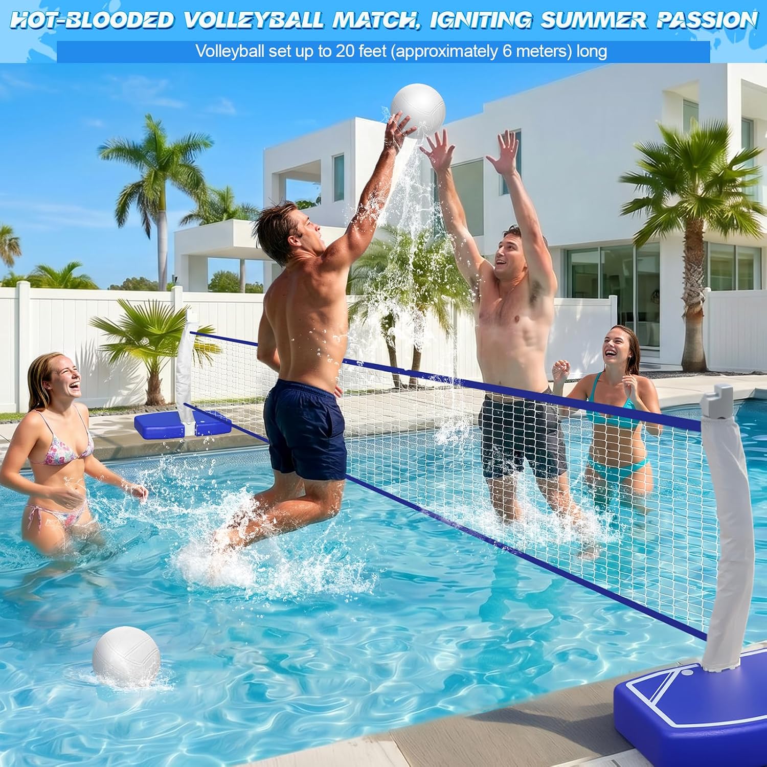 2-in-1 Pool Basketball Hoop an - Kids Outdoor Volleyball Net ulasan dan harga