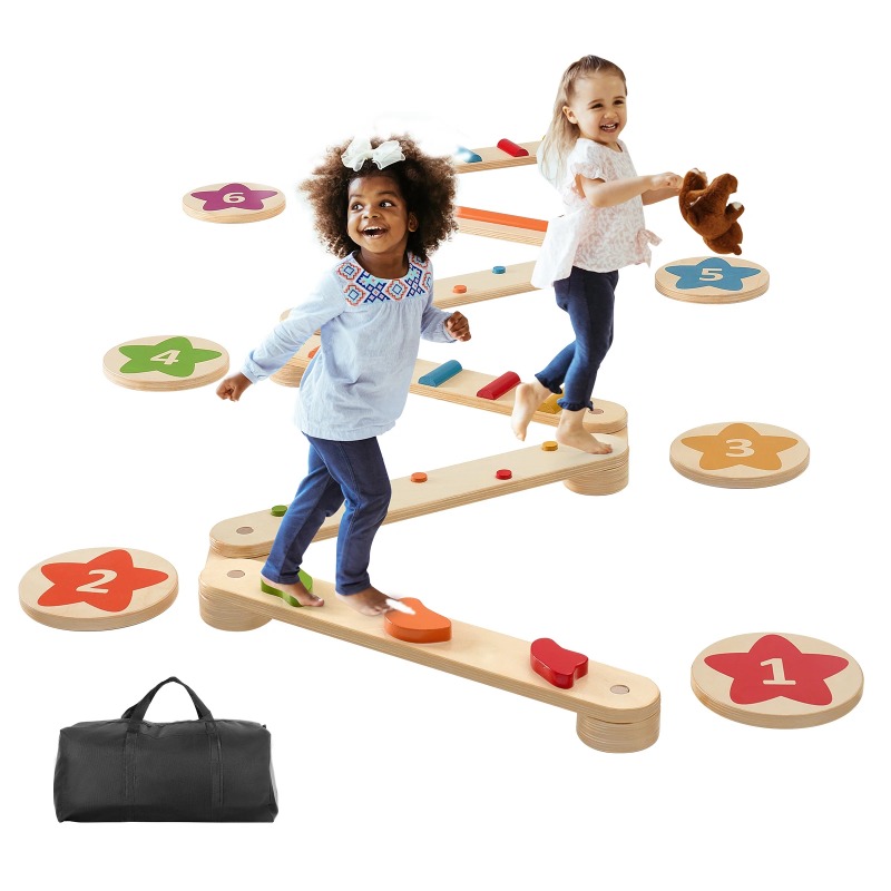 6 PCS Balance Beam Stepping St - Kids Outdoor Balance Beam ulasan dan harga