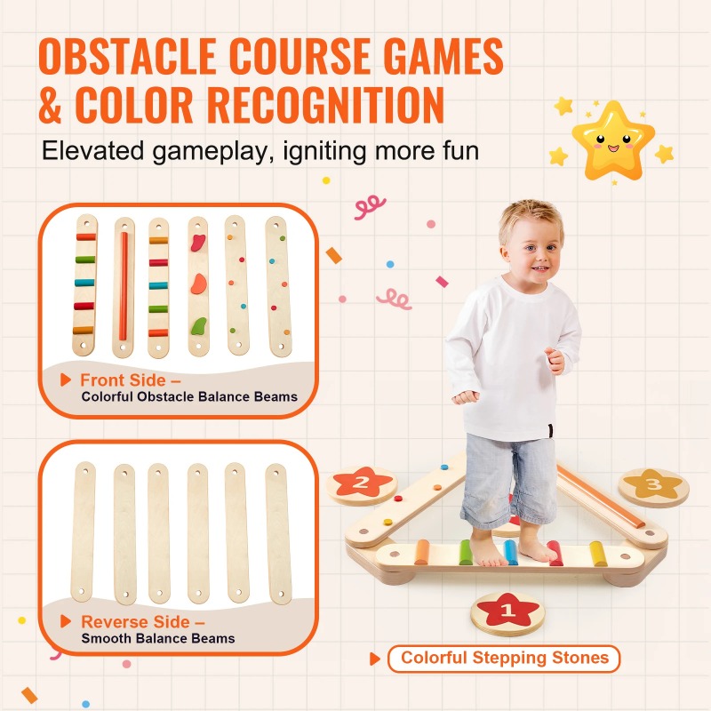 6 PCS Balance Beam Stepping St - Kids Outdoor Balance Beam ulasan dan harga