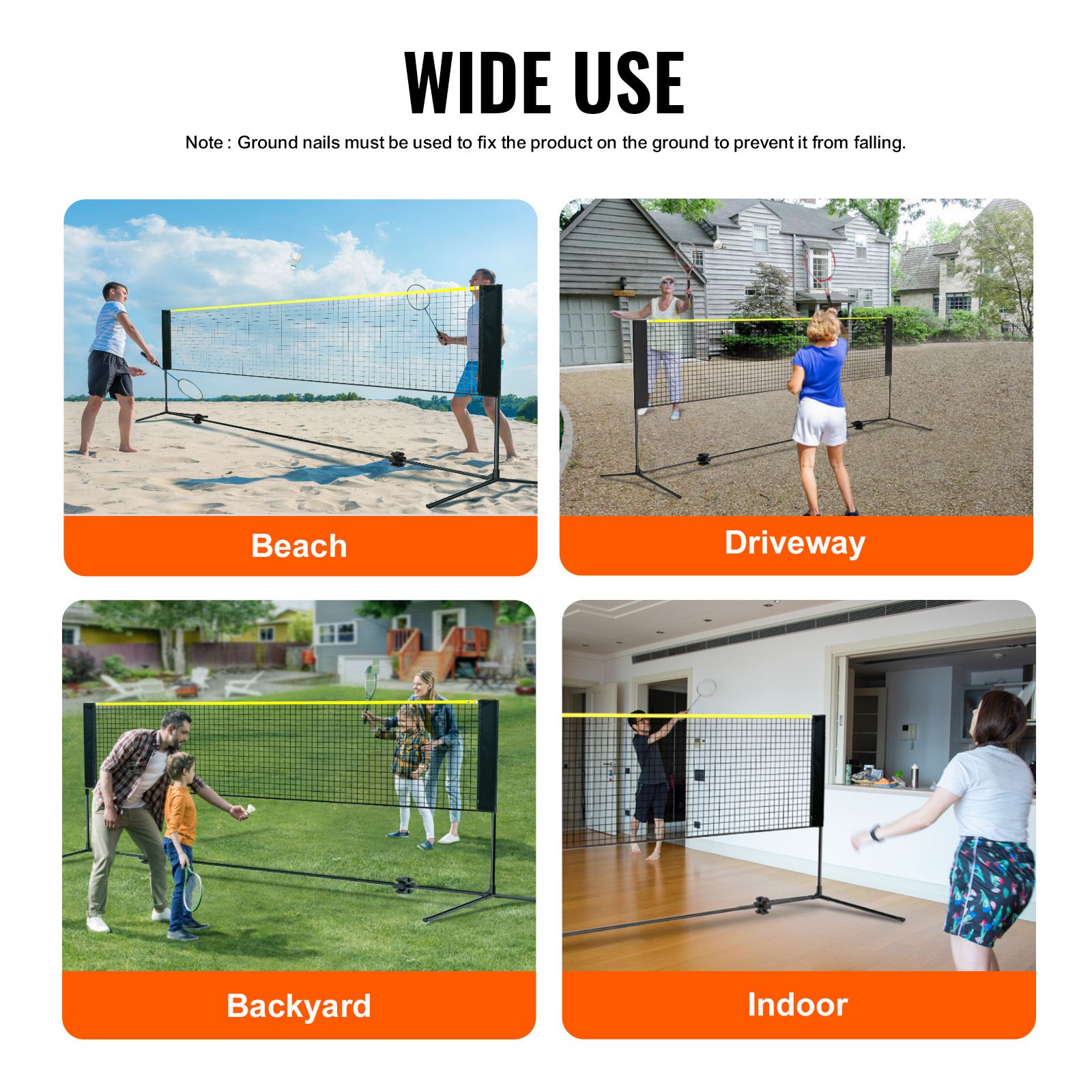 Badminton Net, Height Adjustab - Kids Outdoor Volleyball Net ulasan dan harga
