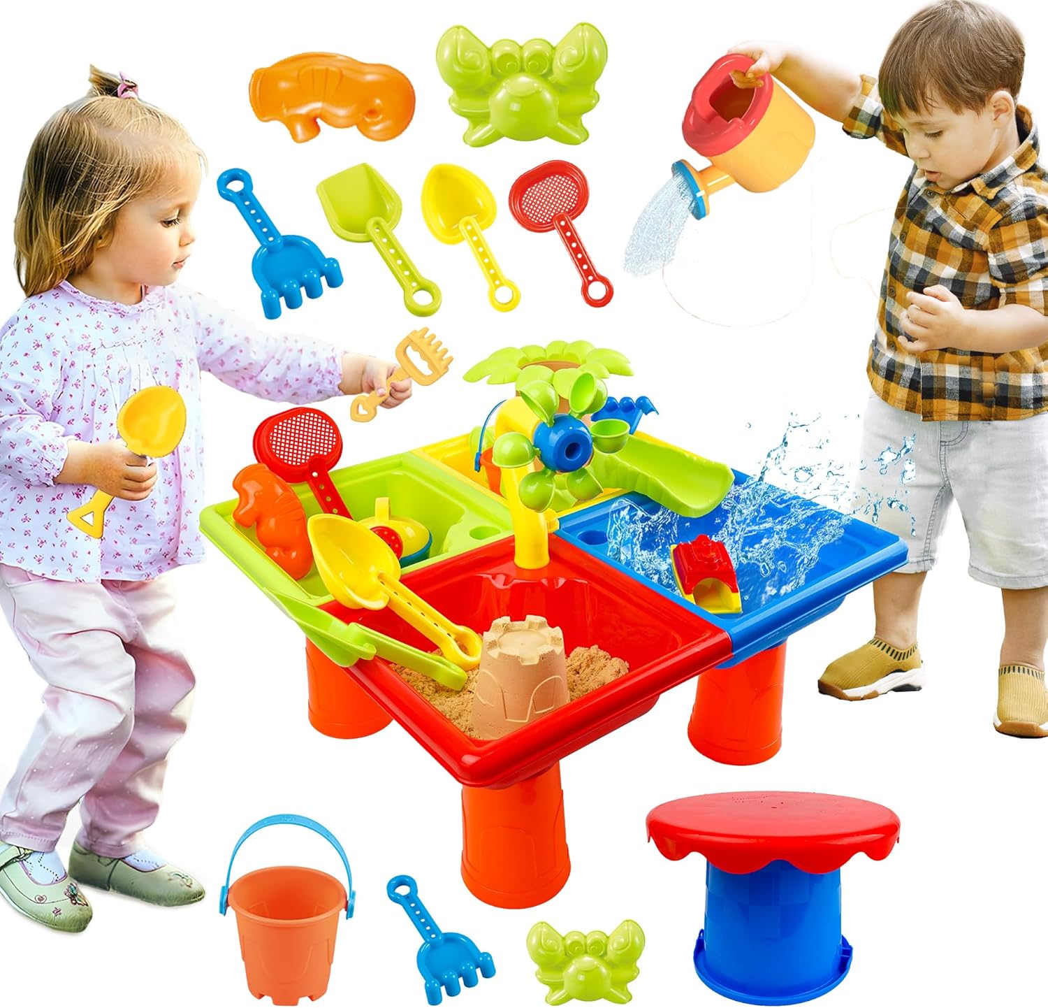 4 In 1 Kids Water and Sand Out - Kids Outdoor Sensory Table ulasan dan harga