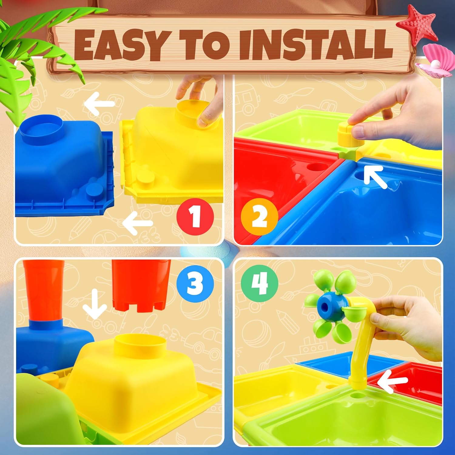 4 In 1 Kids Water and Sand Out - Kids Outdoor Sensory Table ulasan dan harga
