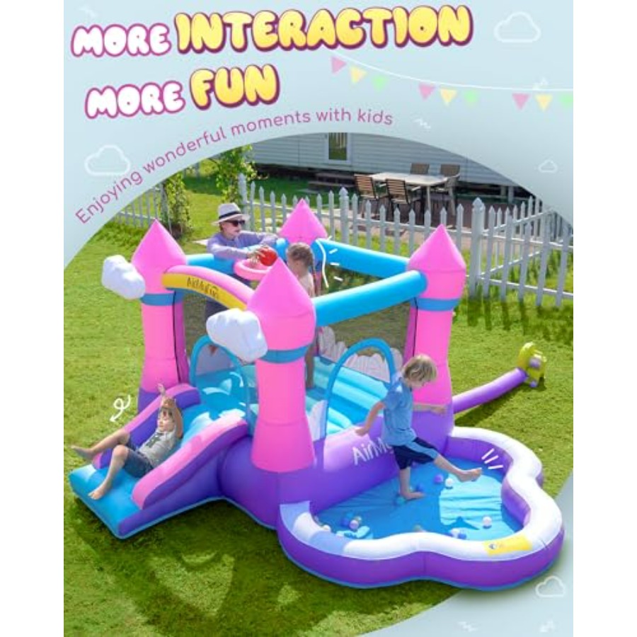 Pink inflatable bounce house f - Kids Outdoor House ulasan dan harga