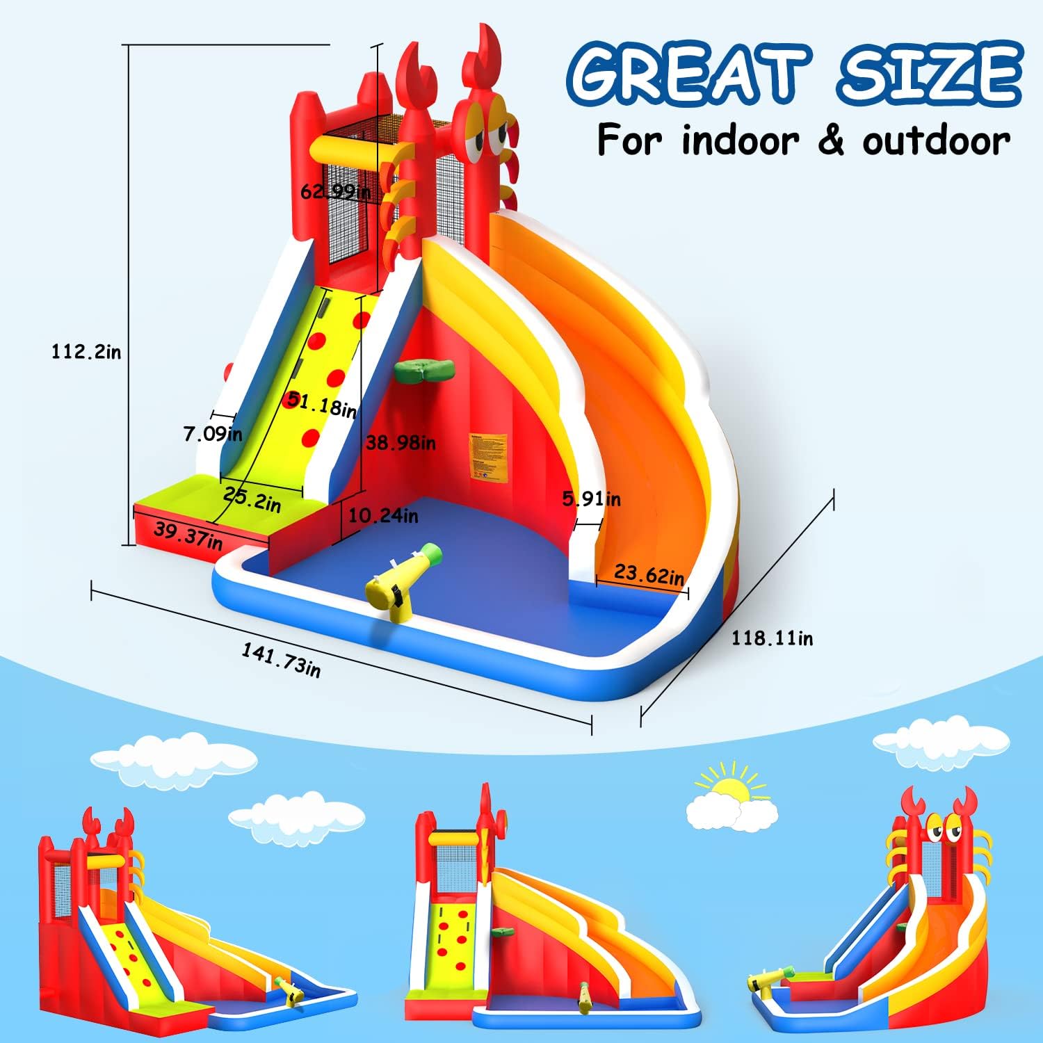 Large Inflatable Bounce House  - Kids Outdoor Climbing ulasan dan harga