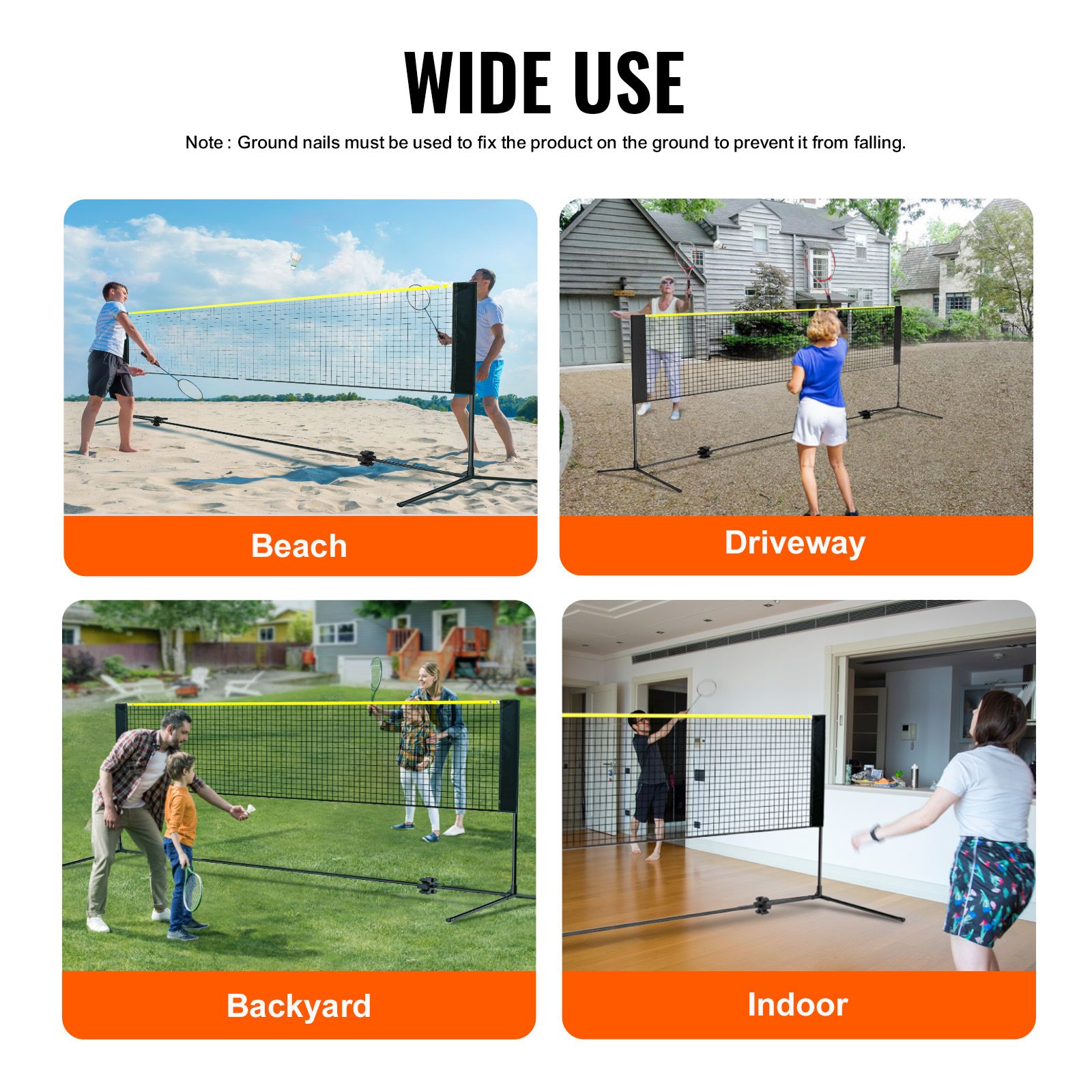 Badminton Net, Height Adjustab - Kids Outdoor Volleyball Net ulasan dan harga