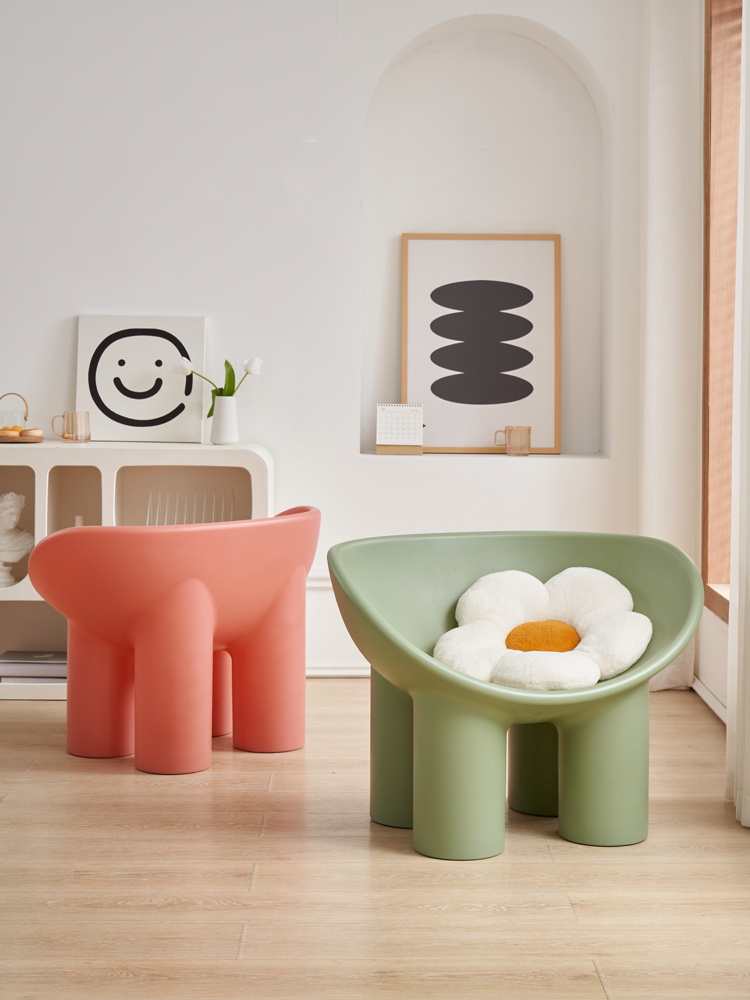 Scandinavian-Style Plastic Ele - Kids Outdoor Lounge Chair ulasan dan harga
