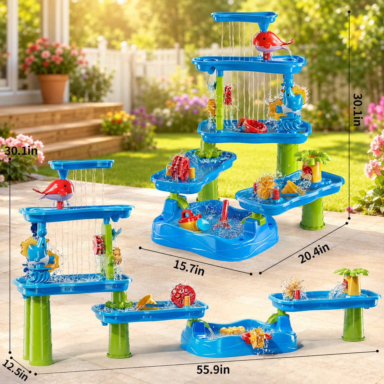 5-Tier Water Table For Kids, W - Kids Outdoor Sensory Table ulasan dan harga