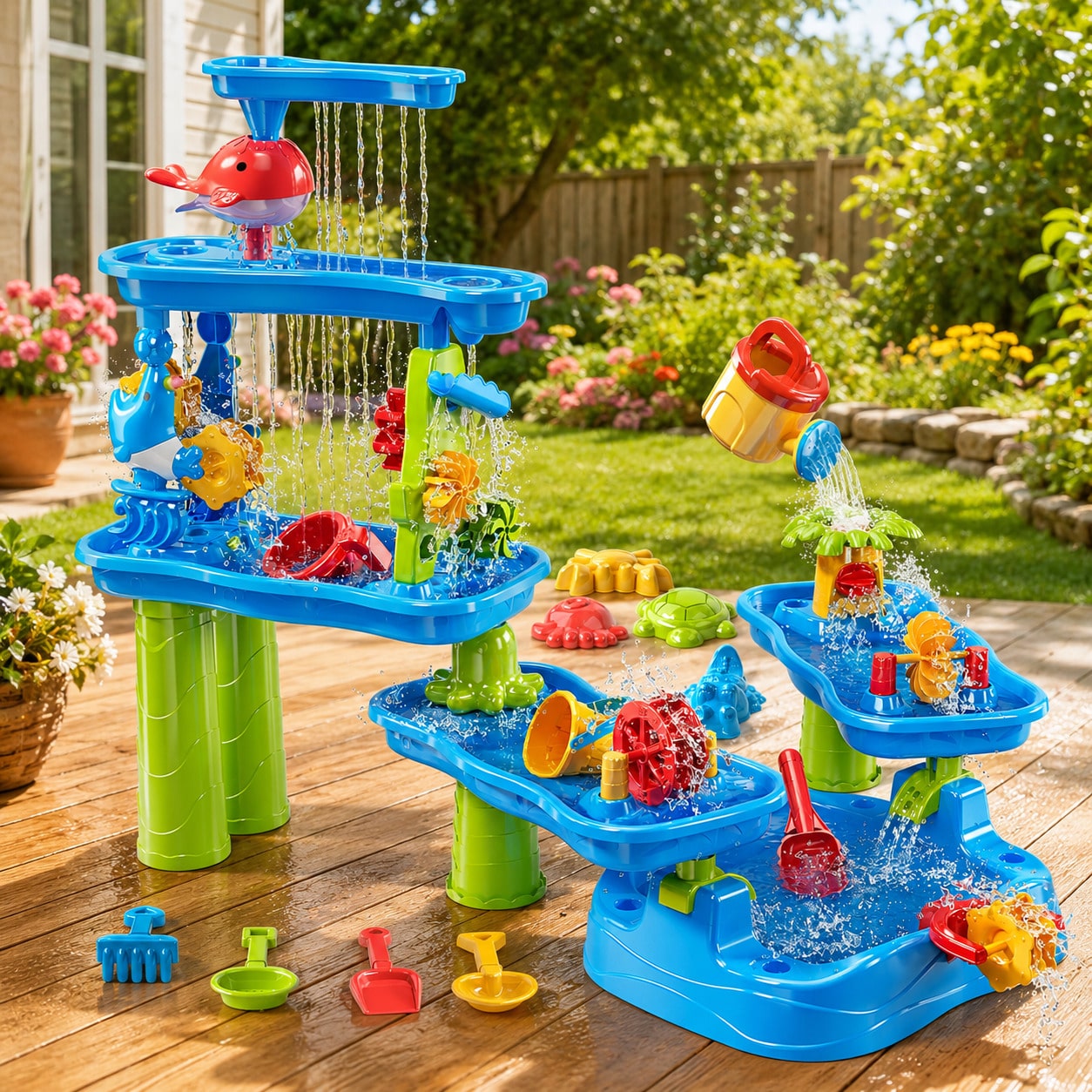 5-Tier Water Table For Kids, W - Kids Outdoor Sensory Table ulasan dan harga