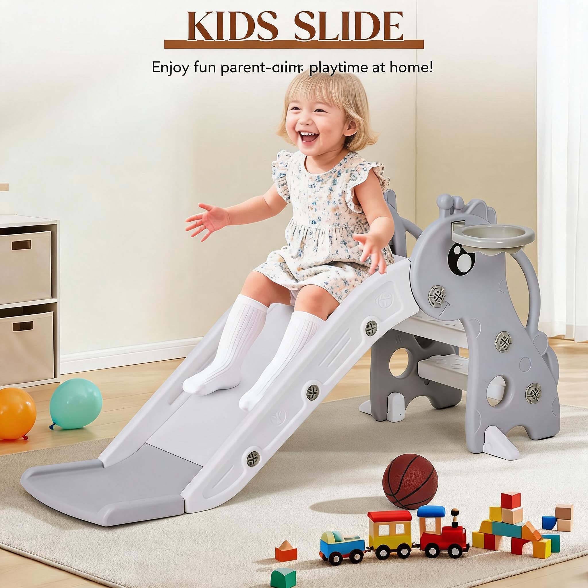 3 In 1 Toddler Slide With Bask - Kids Outdoor Climber ulasan dan harga