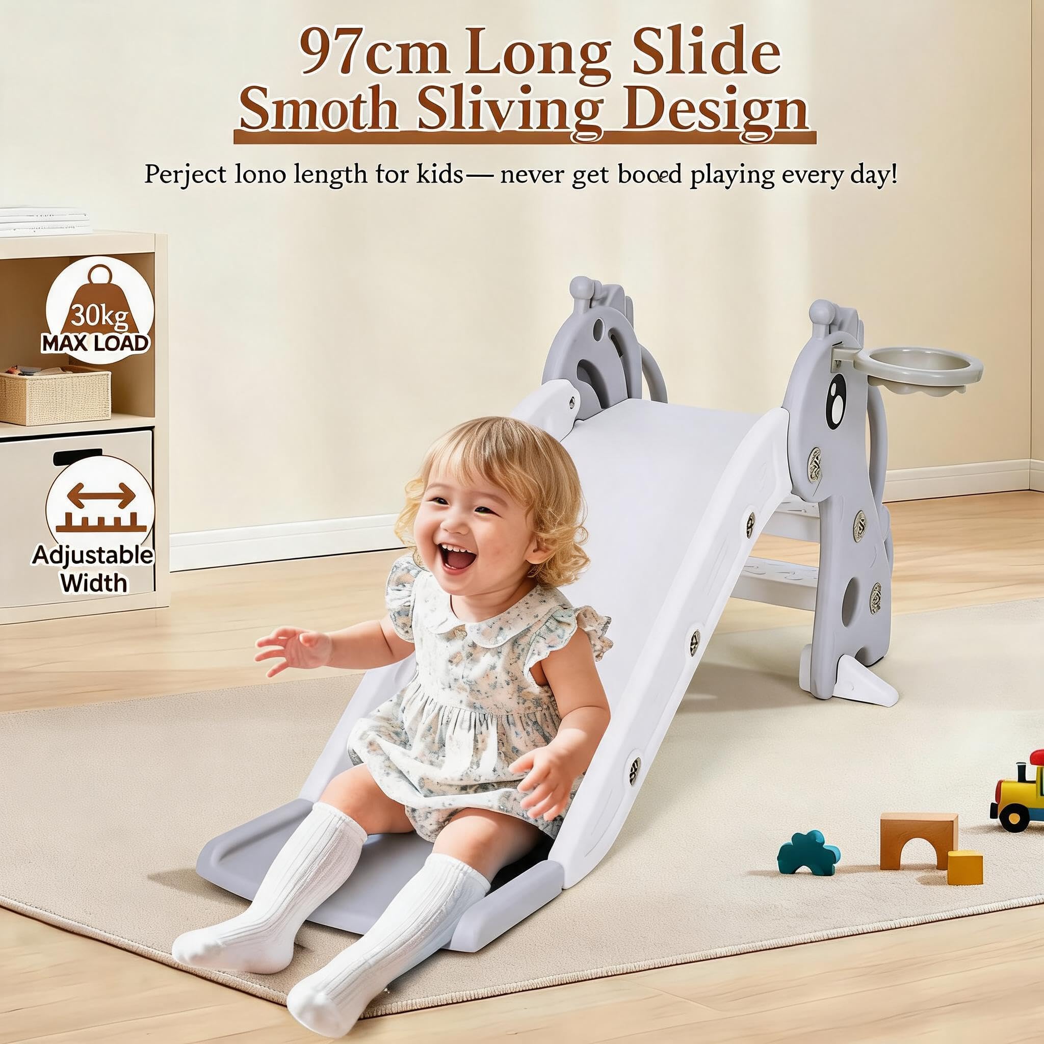 3 In 1 Toddler Slide With Bask - Kids Outdoor Climber ulasan dan harga