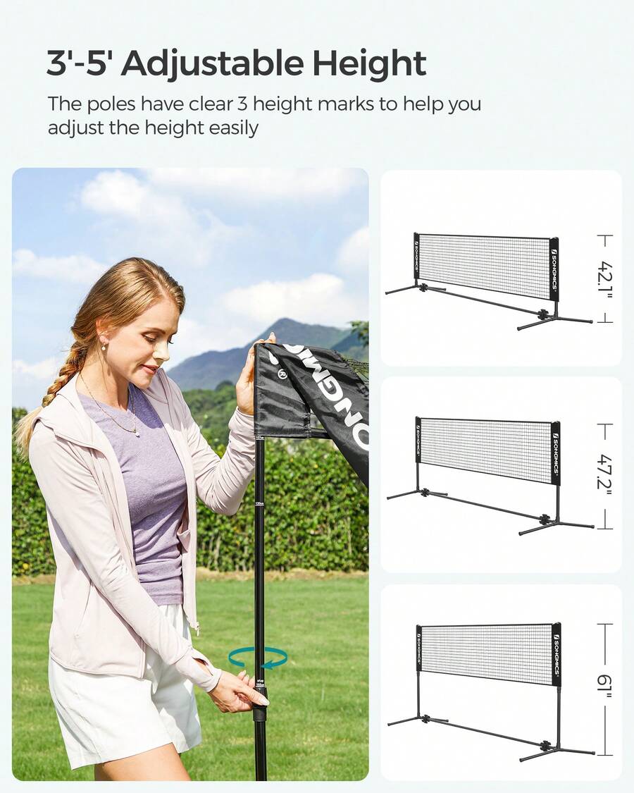 Badminton Net, Height Adjustab - Kids Outdoor Volleyball Net ulasan dan harga