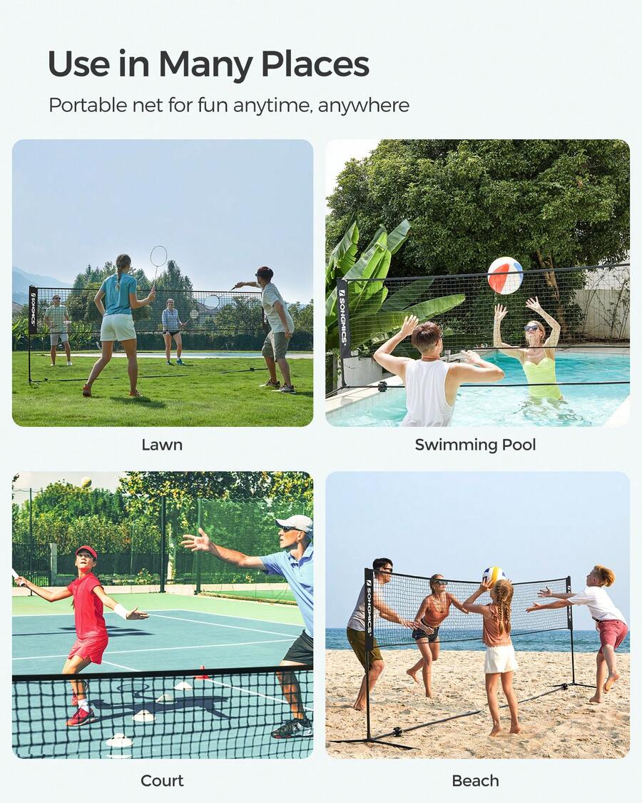 Badminton Net, Height Adjustab - Kids Outdoor Volleyball Net ulasan dan harga