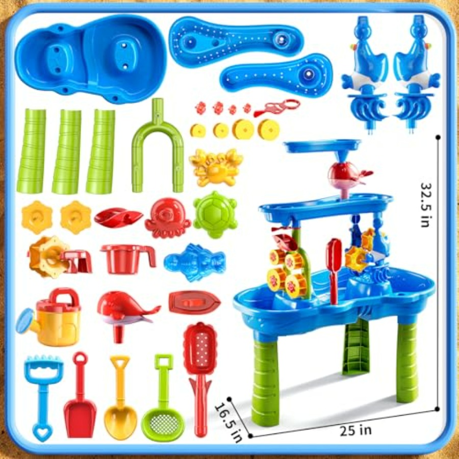 Outdoor 3-tier sensory play ta - Kids Outdoor Sensory Table ulasan dan harga