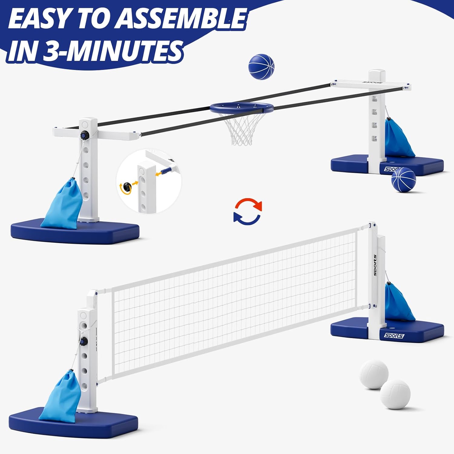 Swimming Pool Volleyball and B - Kids Outdoor Volleyball Net ulasan dan harga