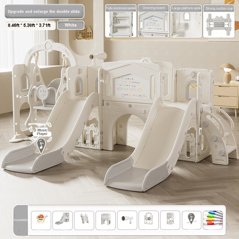 Double Slide Set Toddlers Indo - Kids Outdoor Climber ulasan dan harga
