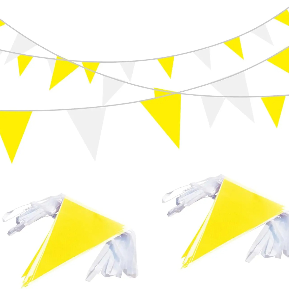 32.8FT Yellow White Pennant Ba - Q Kids Outdoor ulasan dan harga
